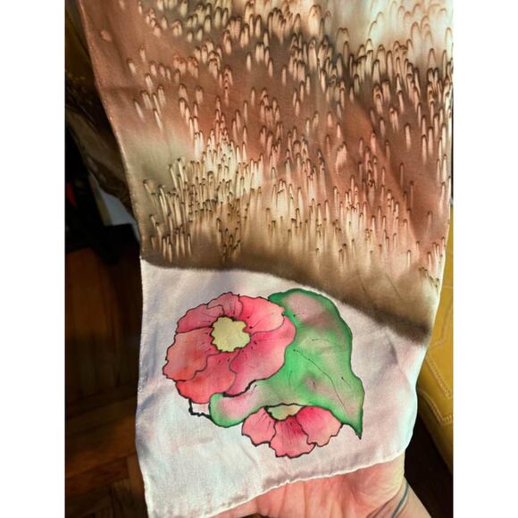 Hand Painted 100% Silk Boho Scarf - Picture 3 of 10